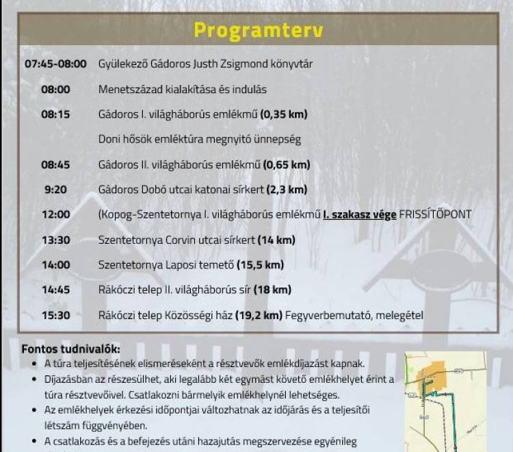 Doni hősök emléktúra 2026